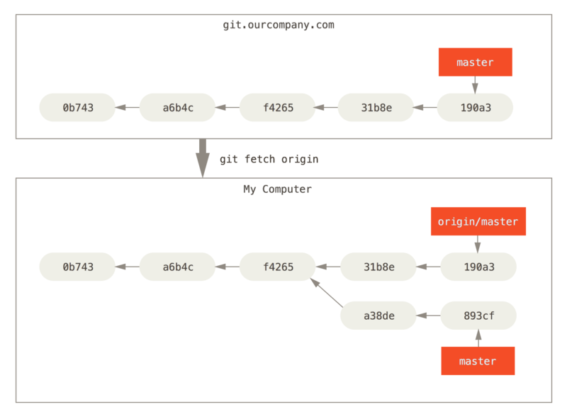 `git fetch` 更新你的远程仓库引用。